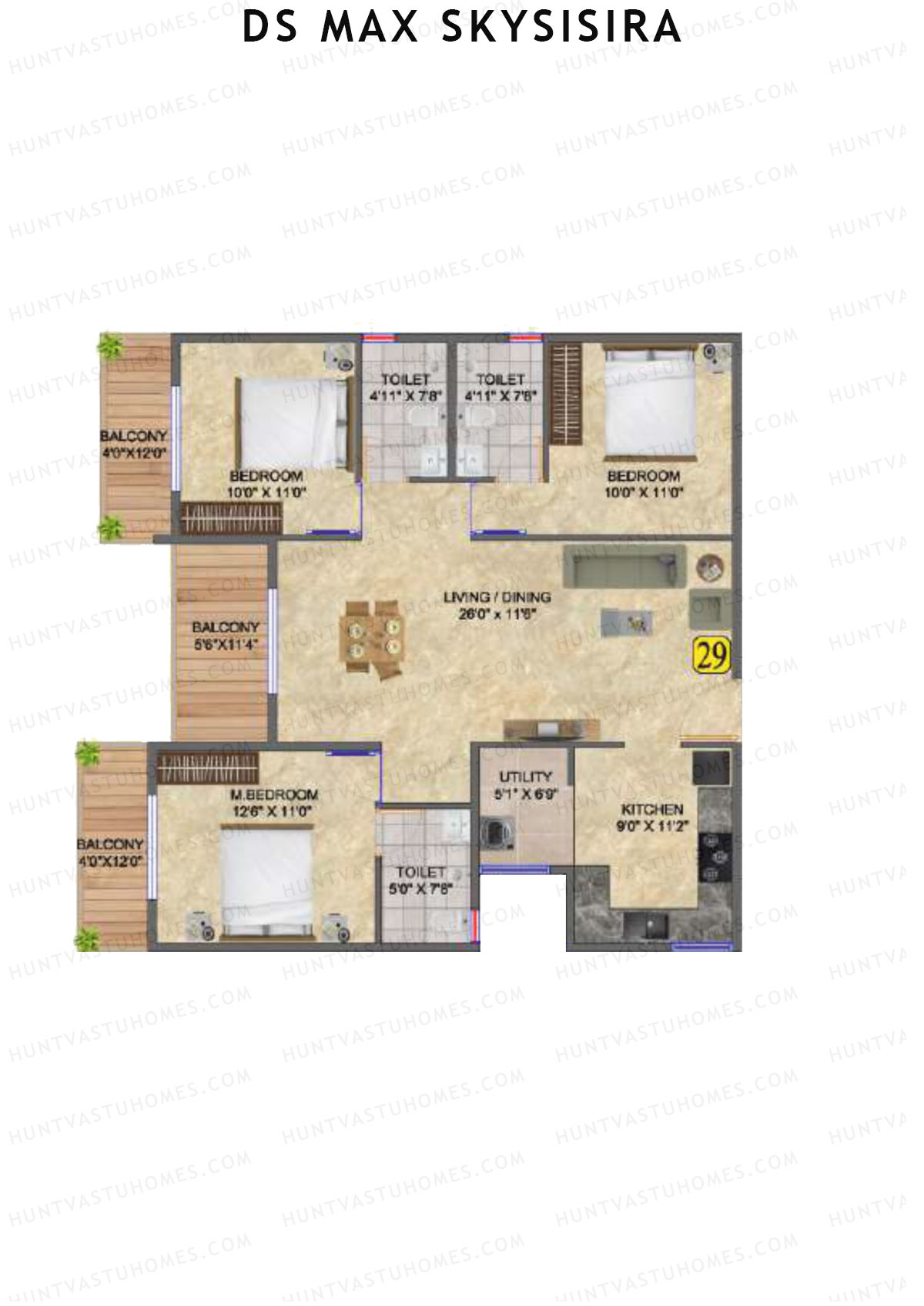DS Max Skysisira Block B Unit 29 Floor Plan