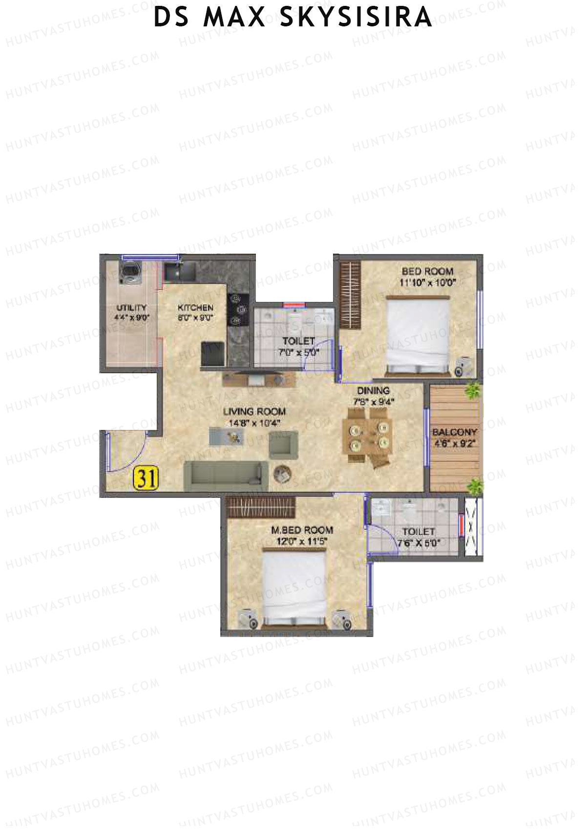 DS Max Skysisira Block B Unit 31 Floor Plan