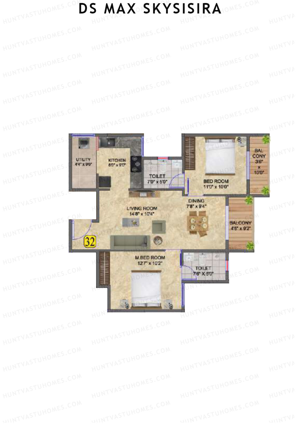 DS Max Skysisira Block B Unit 32 Floor Plan