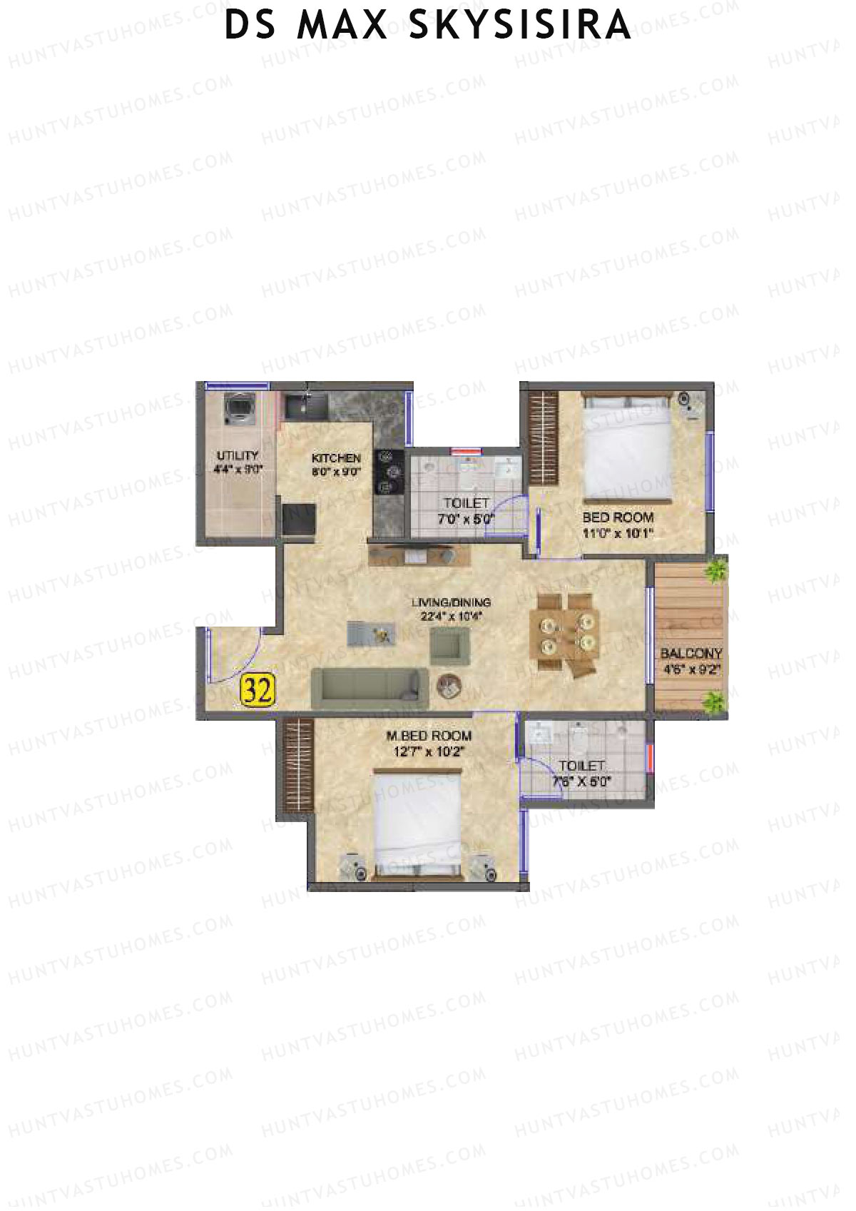 DS Max Skysisira Block B Unit 33 Floor Plan
