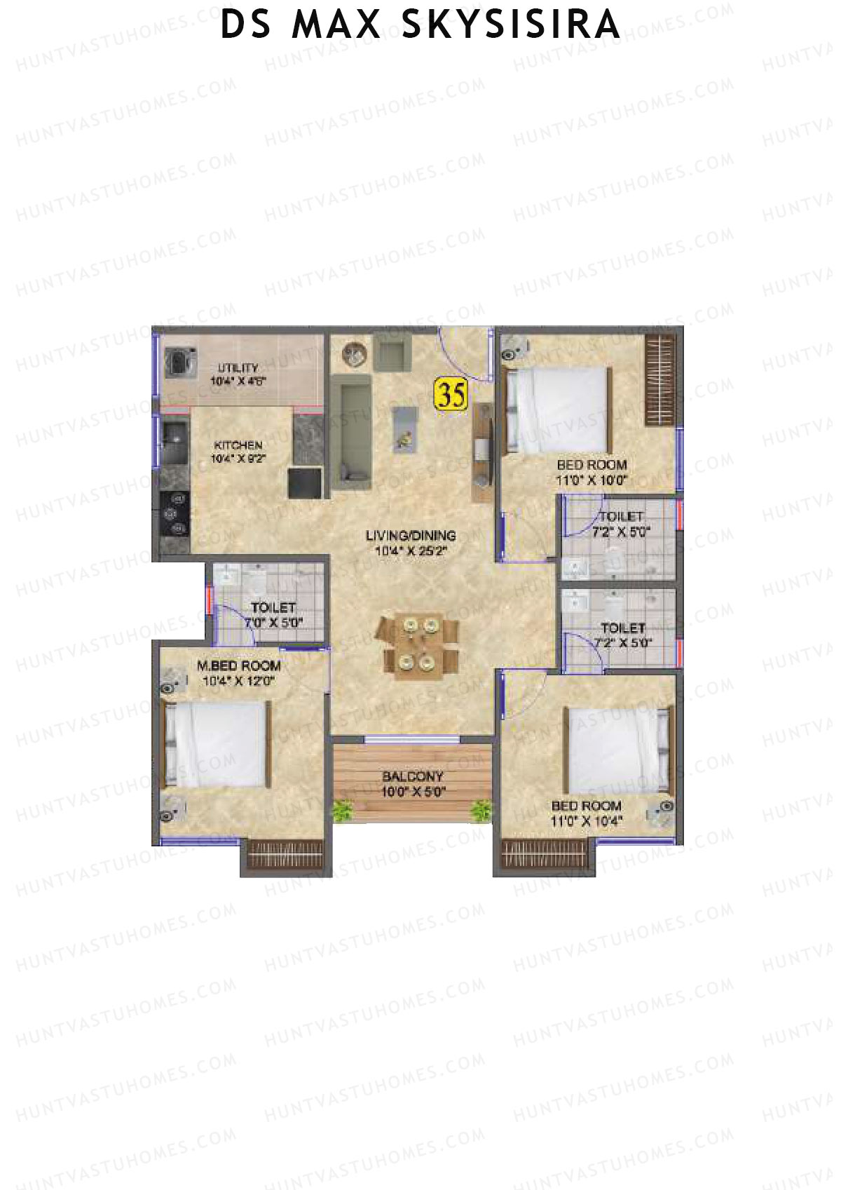 DS Max Skysisira Block B Unit 35 Floor Plan