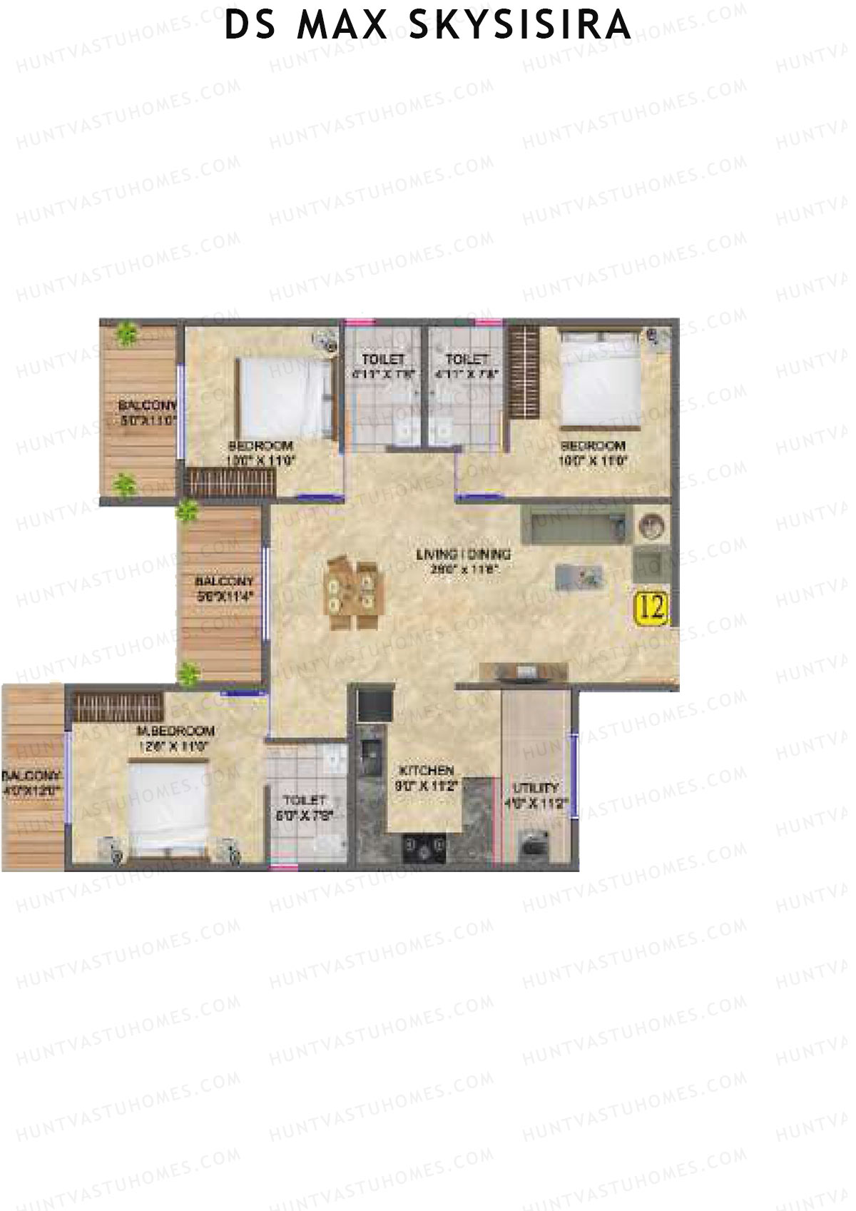 DS Max Skysisira Block C Unit 12 Floor Plan