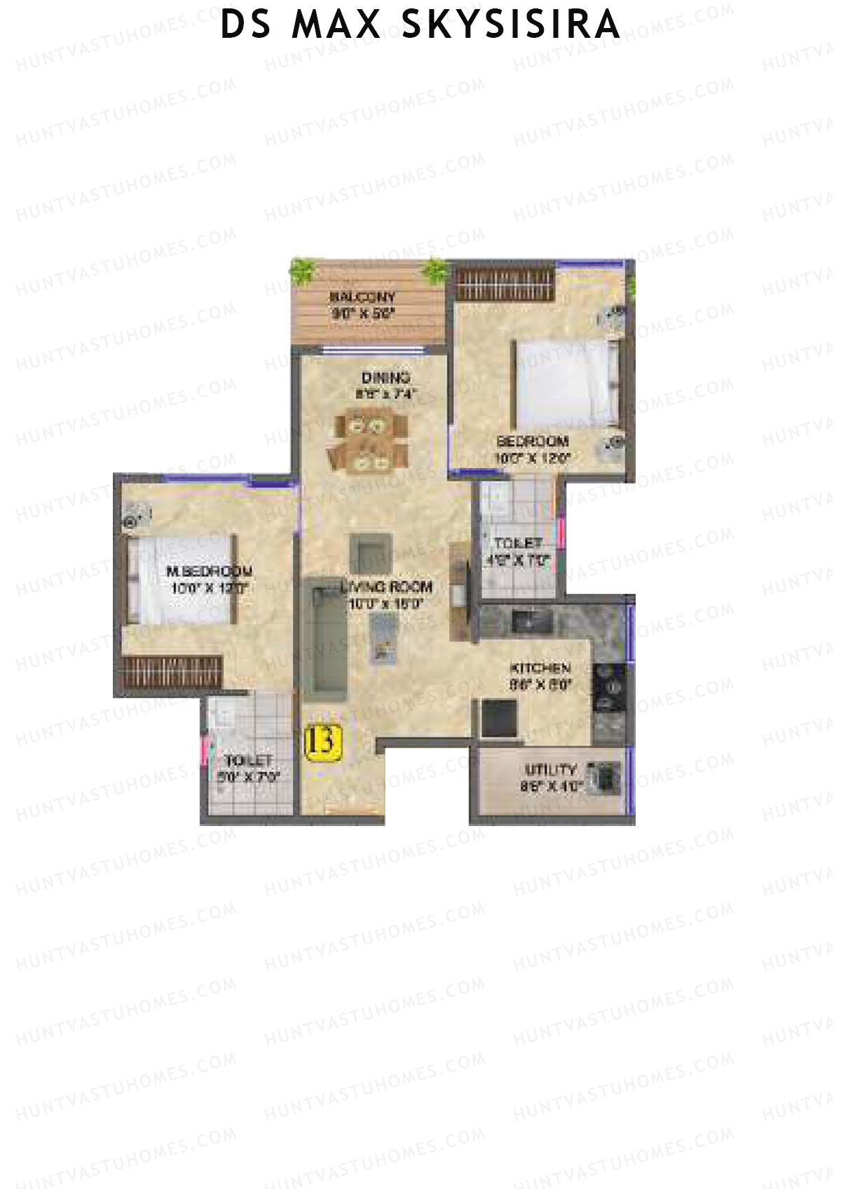 DS Max Skysisira Block C Unit 13 Floor Plan