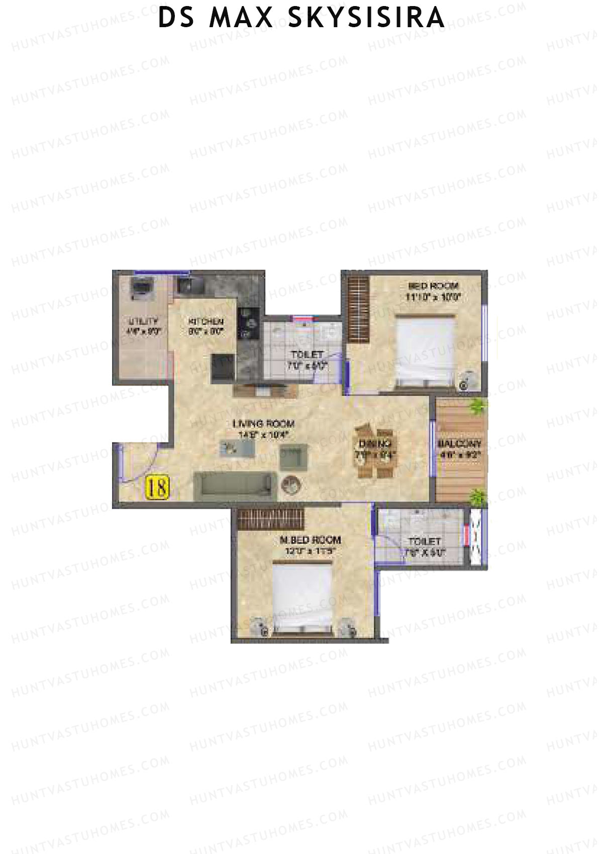 DS Max Skysisira Block C Unit 18 Floor Plan