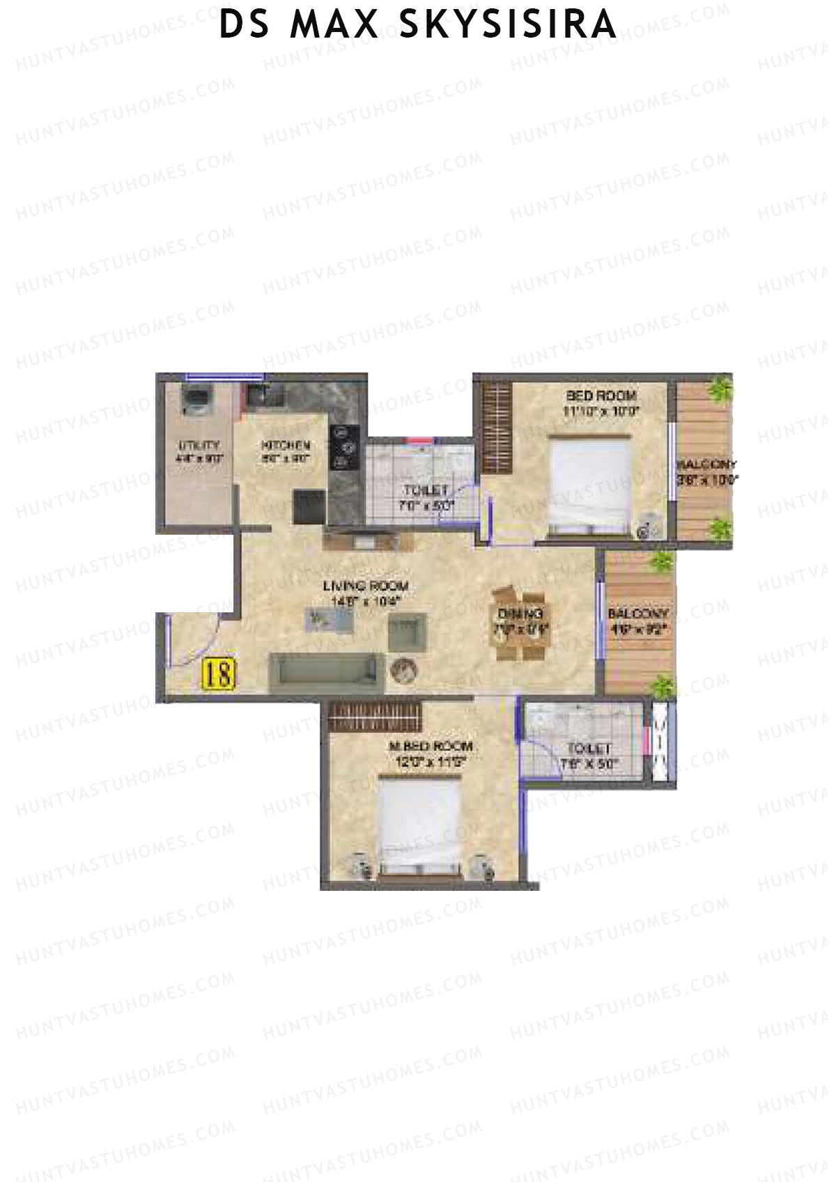 DS Max Skysisira Block C Unit 18 Floor Plan