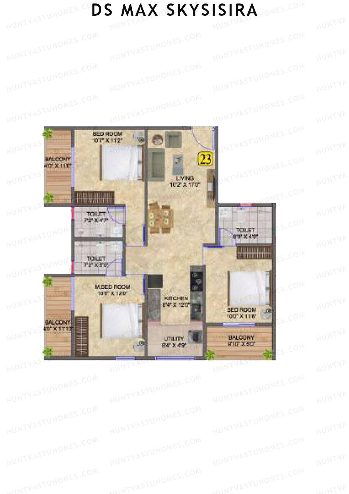 DS Max Skysisira Block C Unit 23 Floor Plan