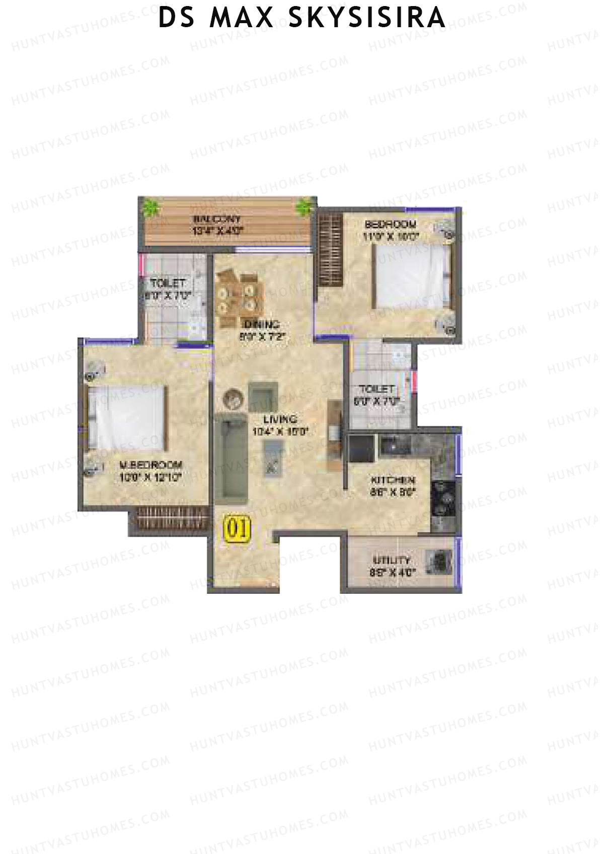 DS Max Skysisira Block D Unit 1 Floor Plan