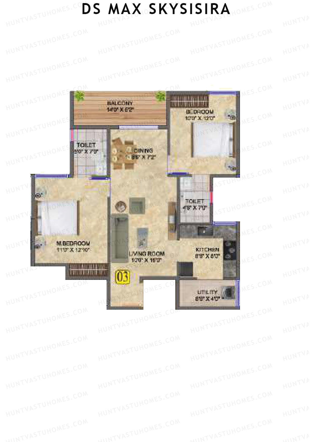 DS Max Skysisira Block D Unit 3 Floor Plan
