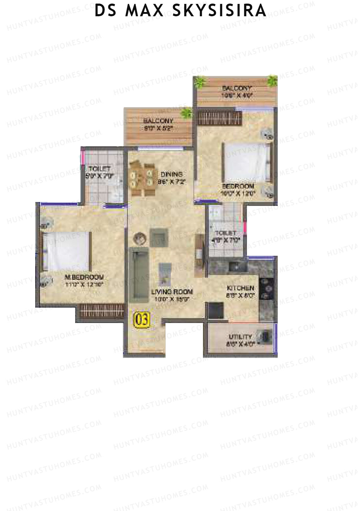 DS Max Skysisira Block D Unit 3 Floor Plan