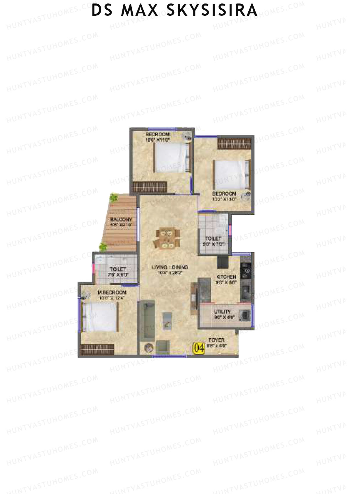 DS Max Skysisira Block D Unit 4 Floor Plan