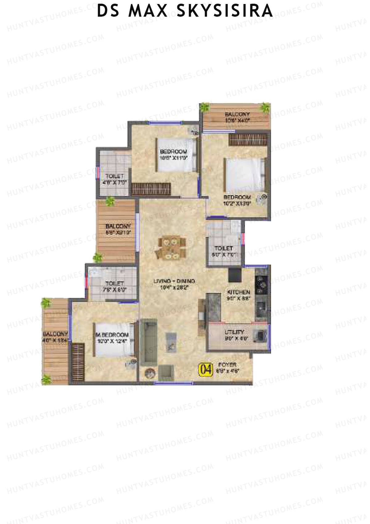 DS Max Skysisira Block D Unit 4 Floor Plan
