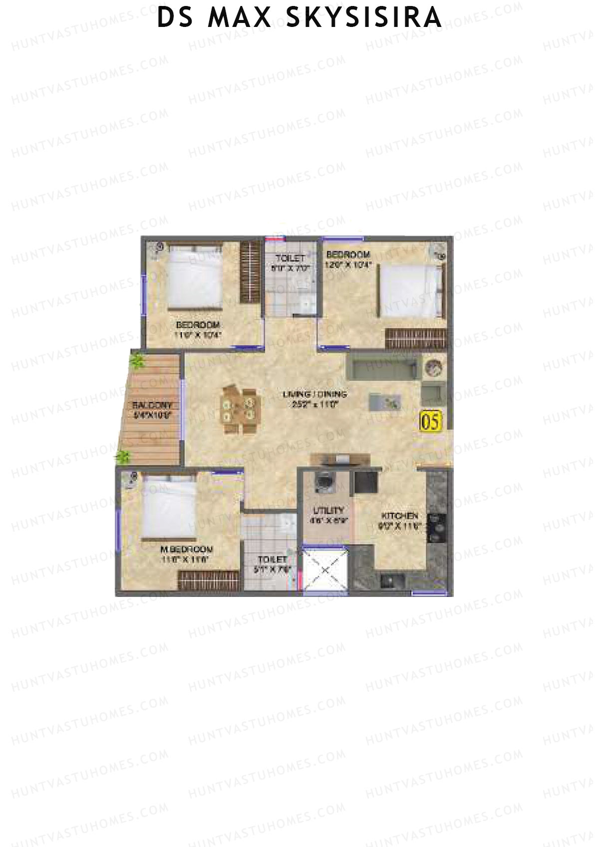 DS Max Skysisira Block D Unit 5 Floor Plan