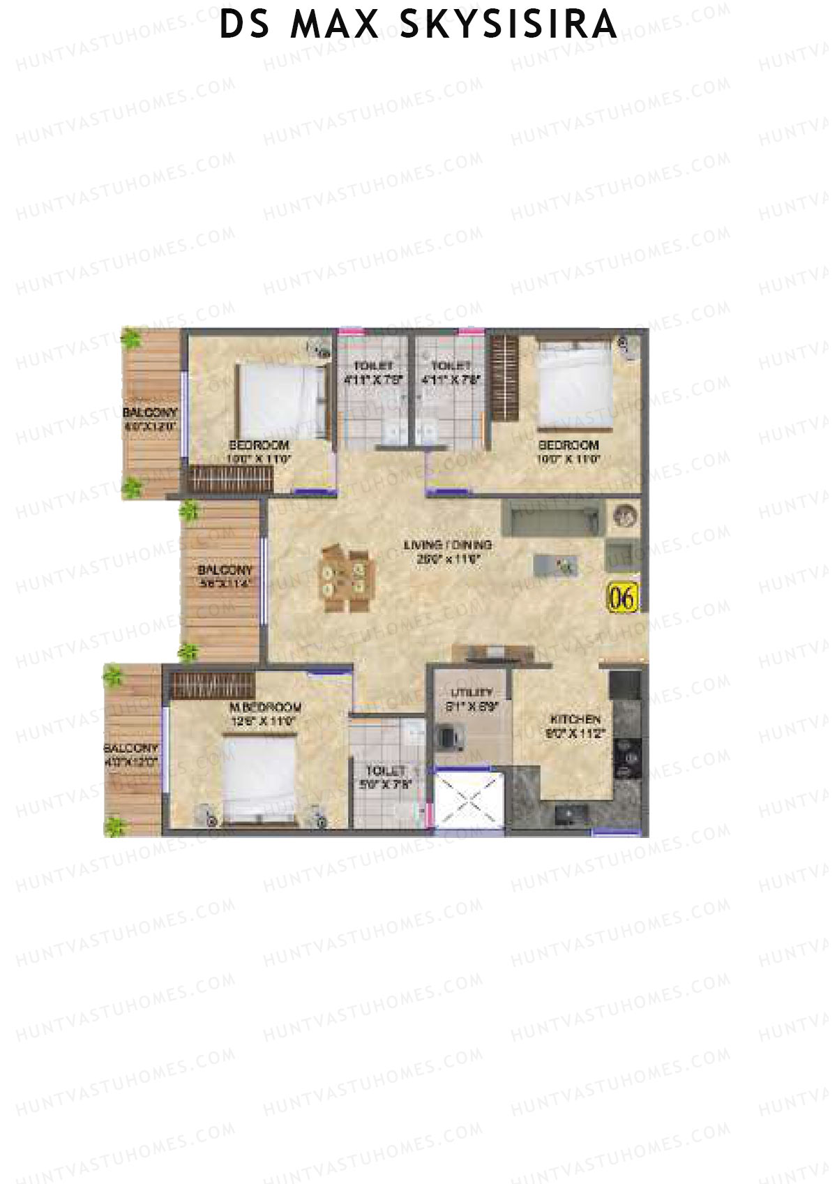 DS Max Skysisira Block D Unit 6 Floor Plan