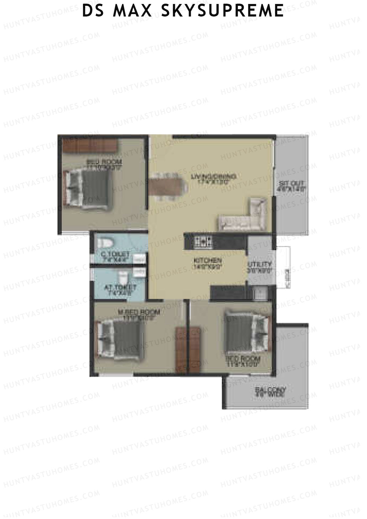 DS Max Skysupreme Tower 1 Unit 5 Floor Plan