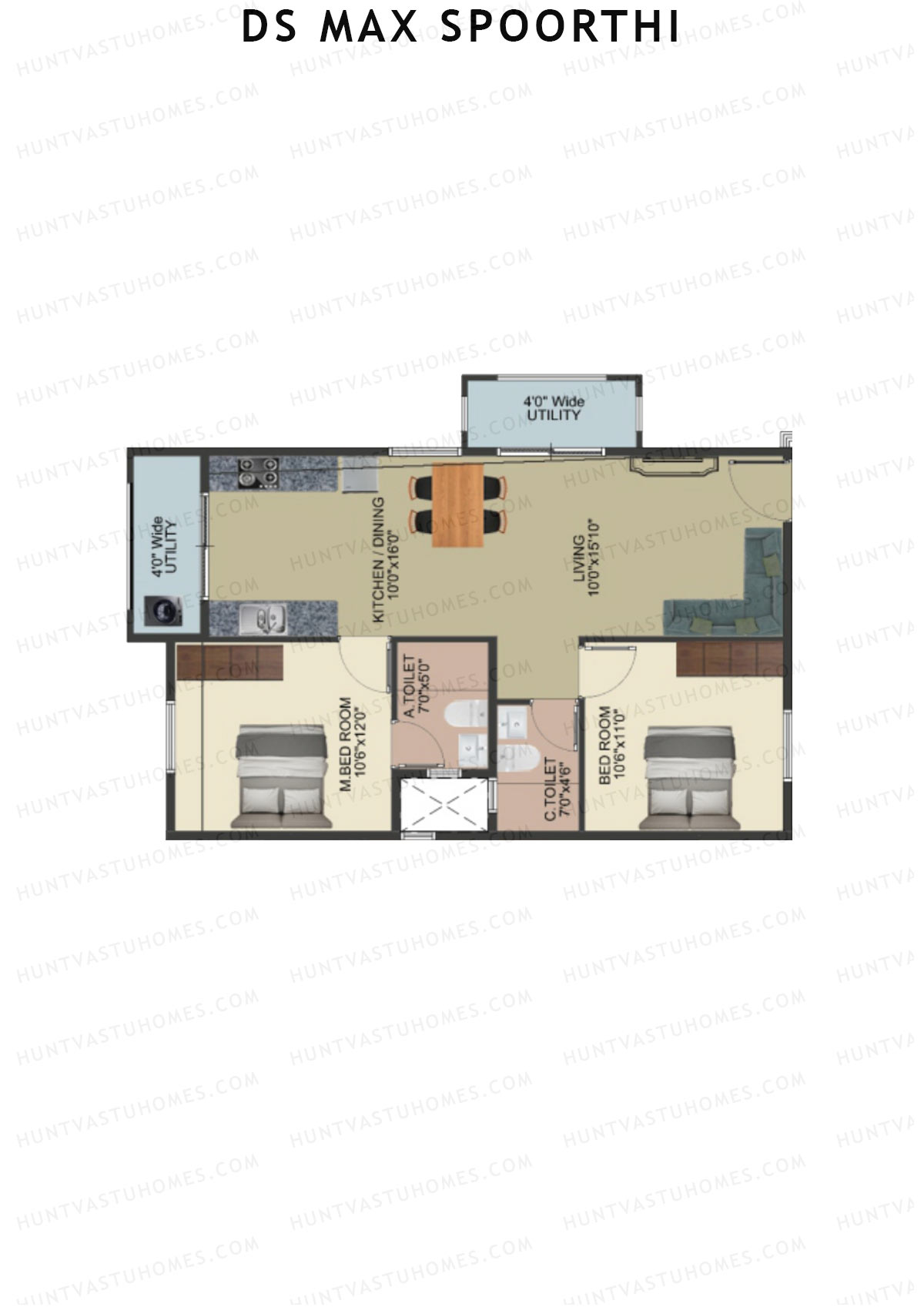 DS MAX Spoorthi Block 1 Unit 1 Floor Plan