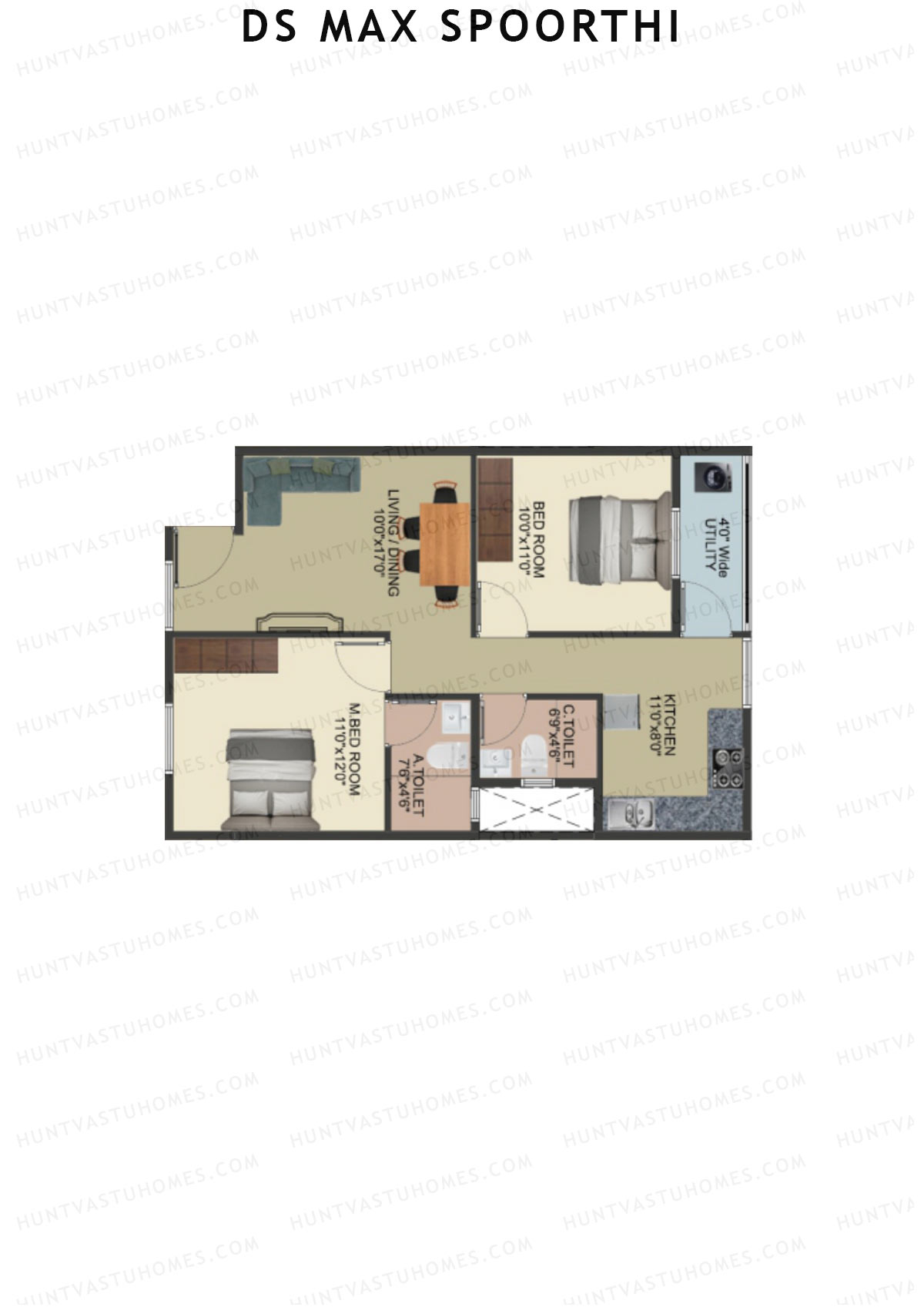 DS MAX Spoorthi Block 1 Unit 85 Floor Plan