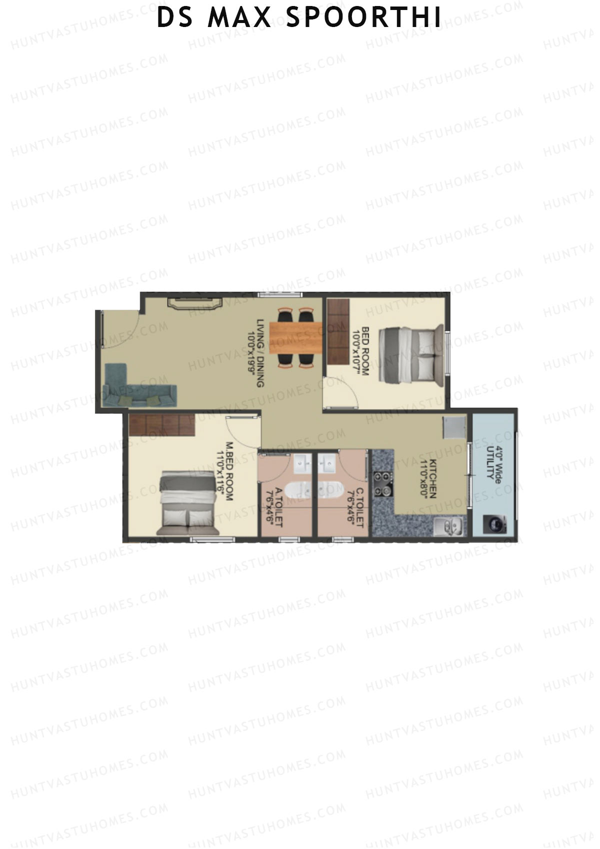 DS MAX Spoorthi Block 1 Unit 88 Floor Plan