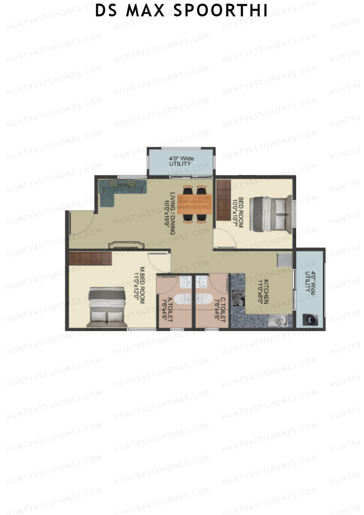 DS MAX Spoorthi Block 1 Unit 89 Floor Plan