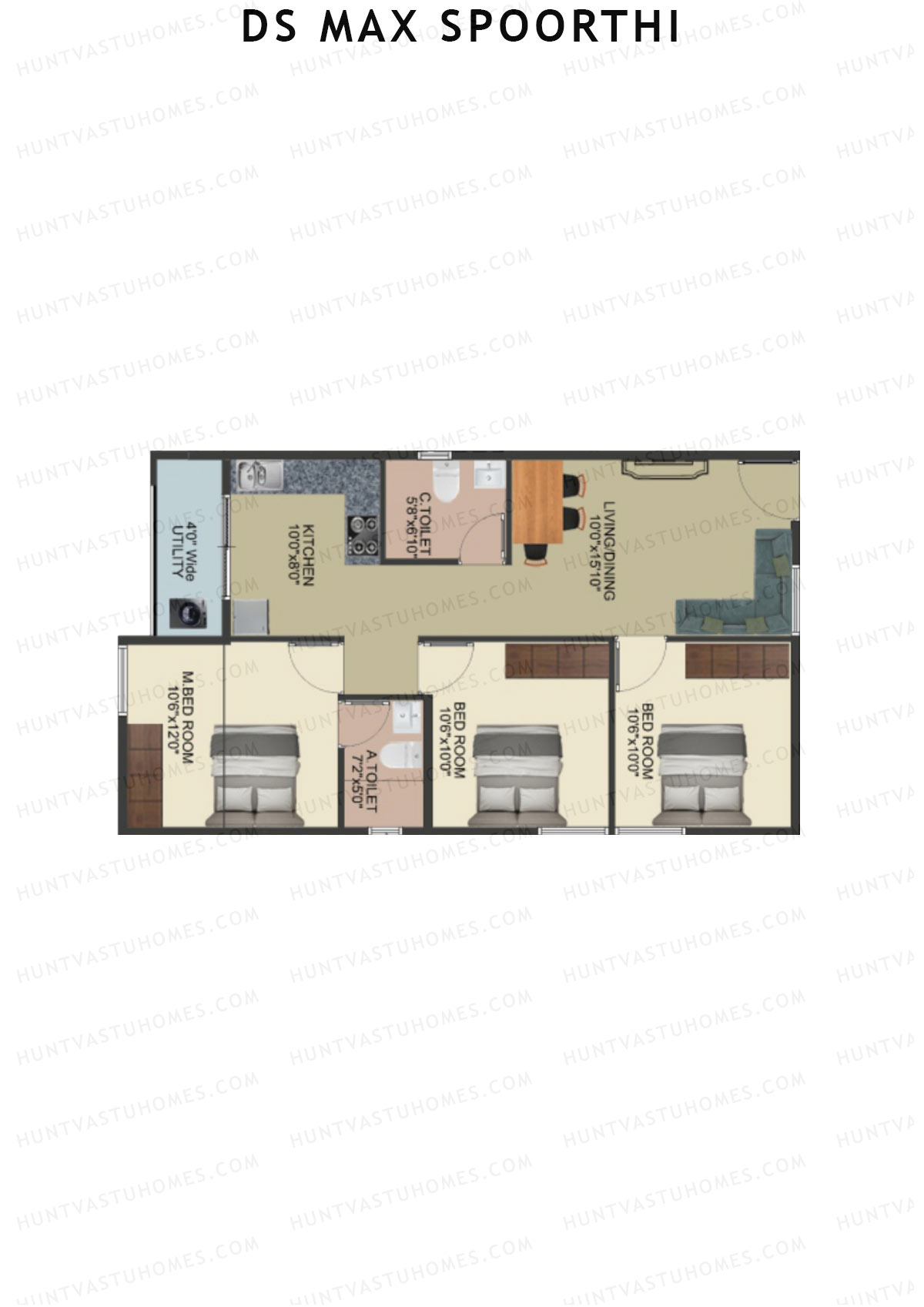 DS MAX Spoorthi Block 2 Unit 10 Floor Plan