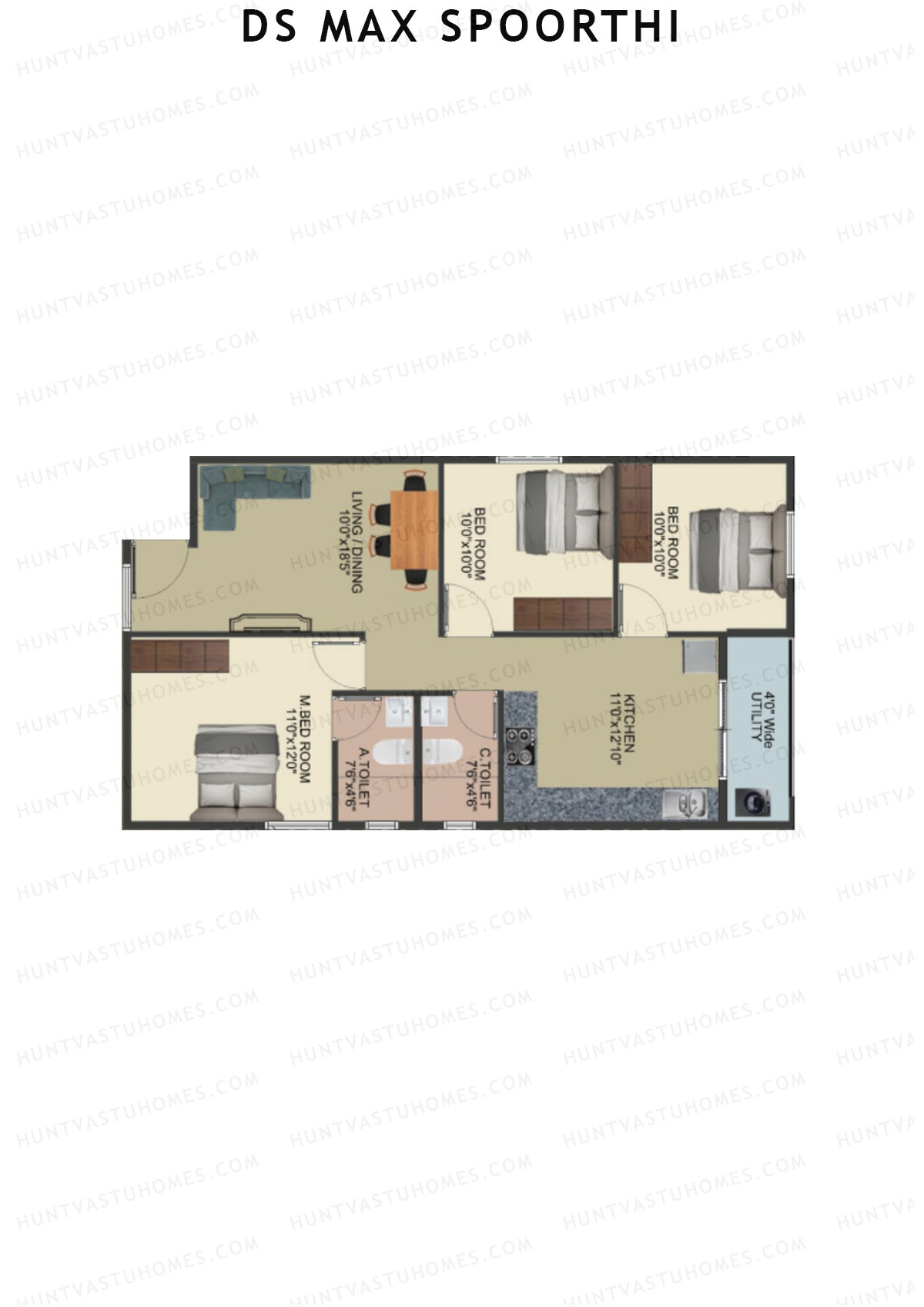 DS MAX Spoorthi Block 2 Unit 81 Floor Plan