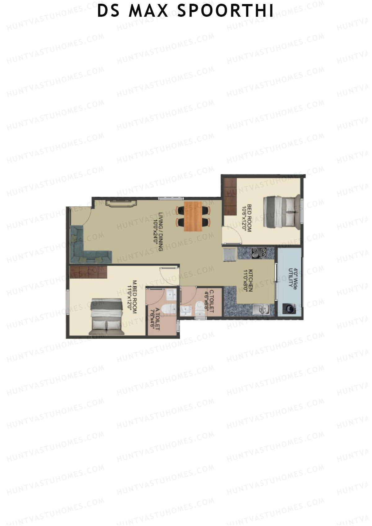 DS MAX Spoorthi Block 2 Unit 82 Floor Plan