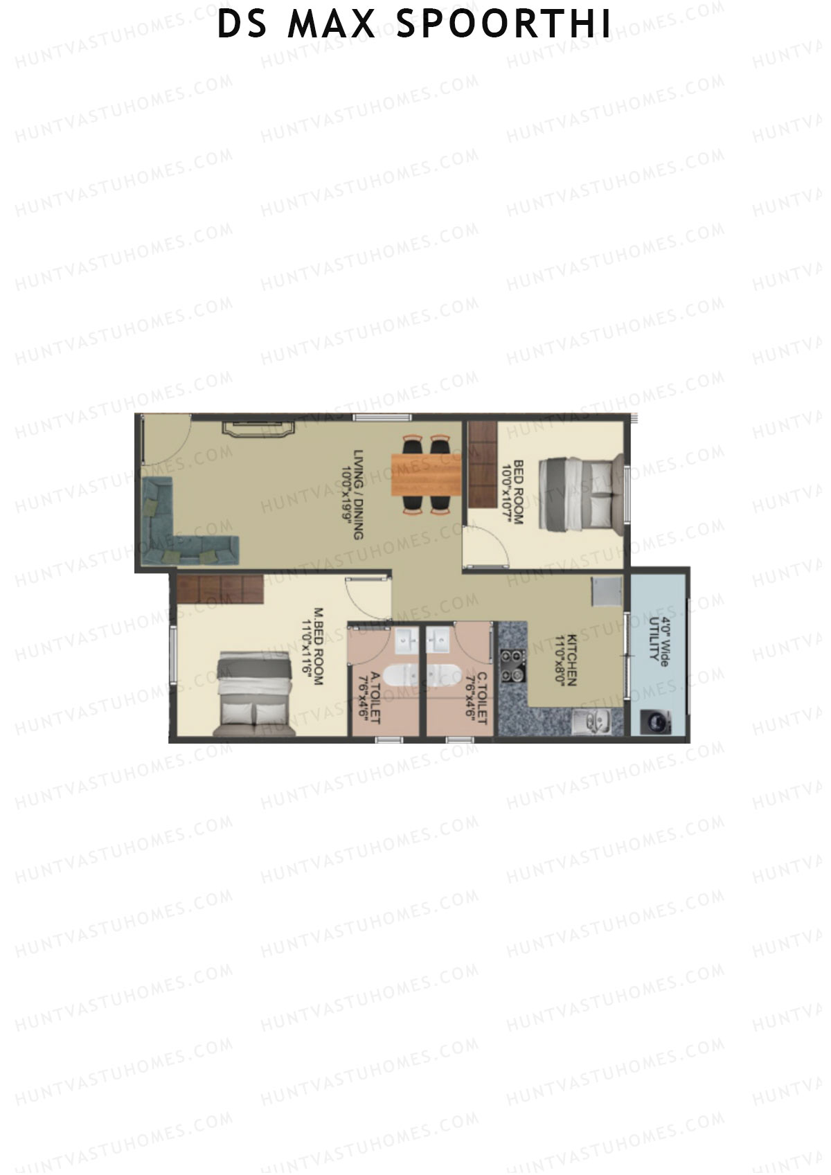 DS MAX Spoorthi Block 2 Unit 83 Floor Plan