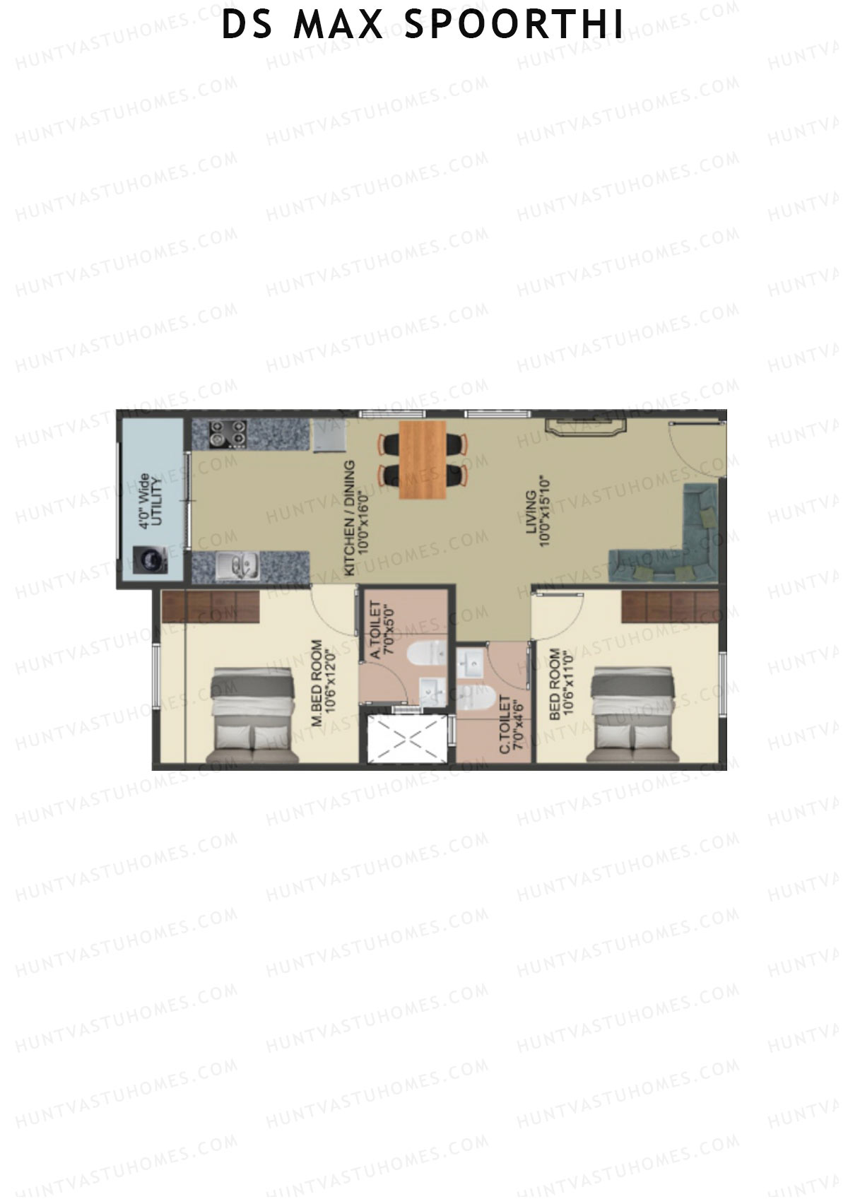 DS MAX Spoorthi Block 2 Unit 9 Floor Plan