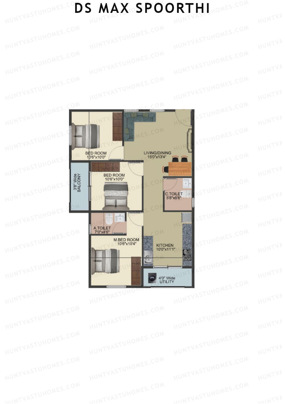 DS MAX Spoorthi Block 3 Unit 20 Floor Plan