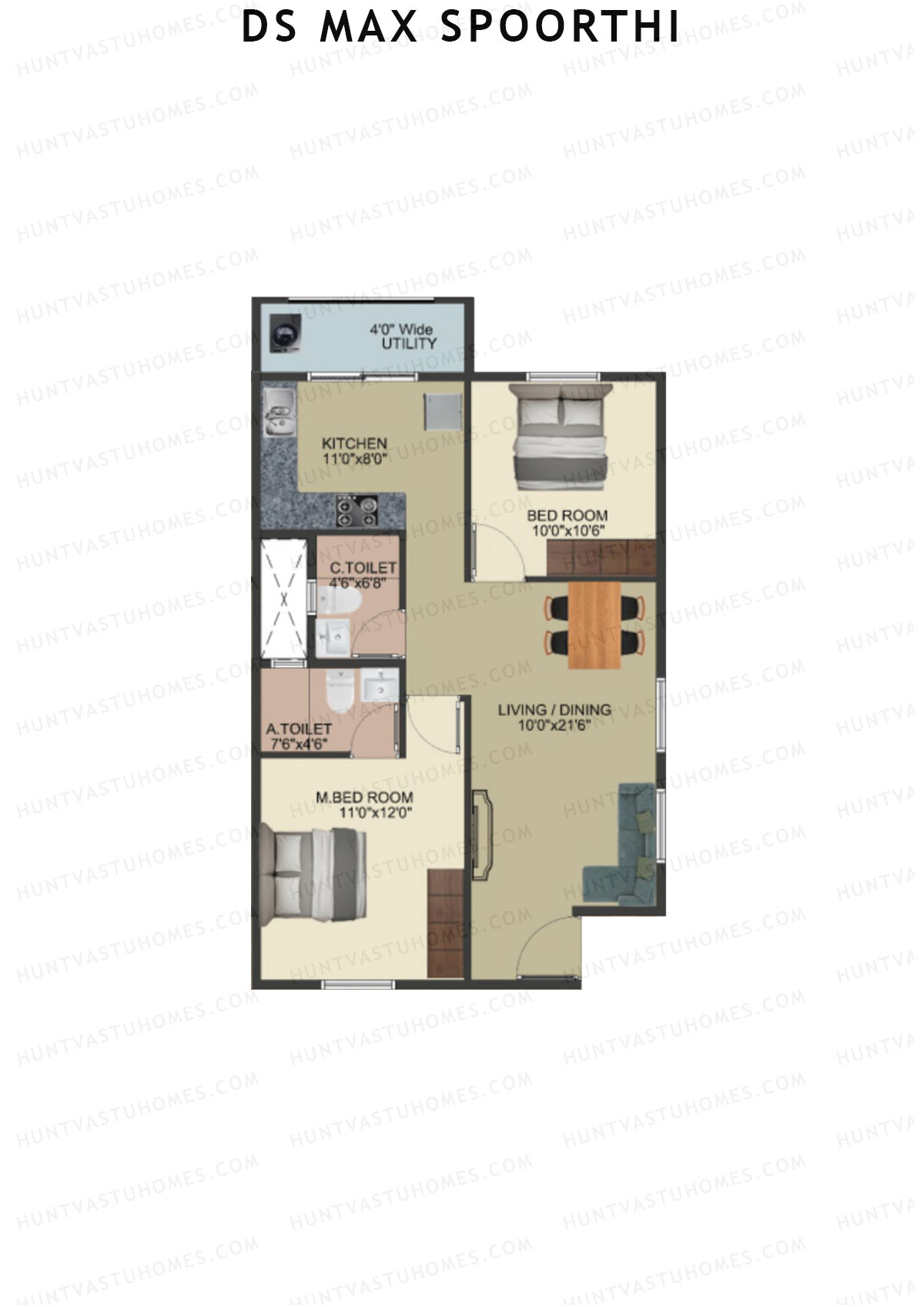 DS MAX Spoorthi Block 3 Unit 72 Floor Plan