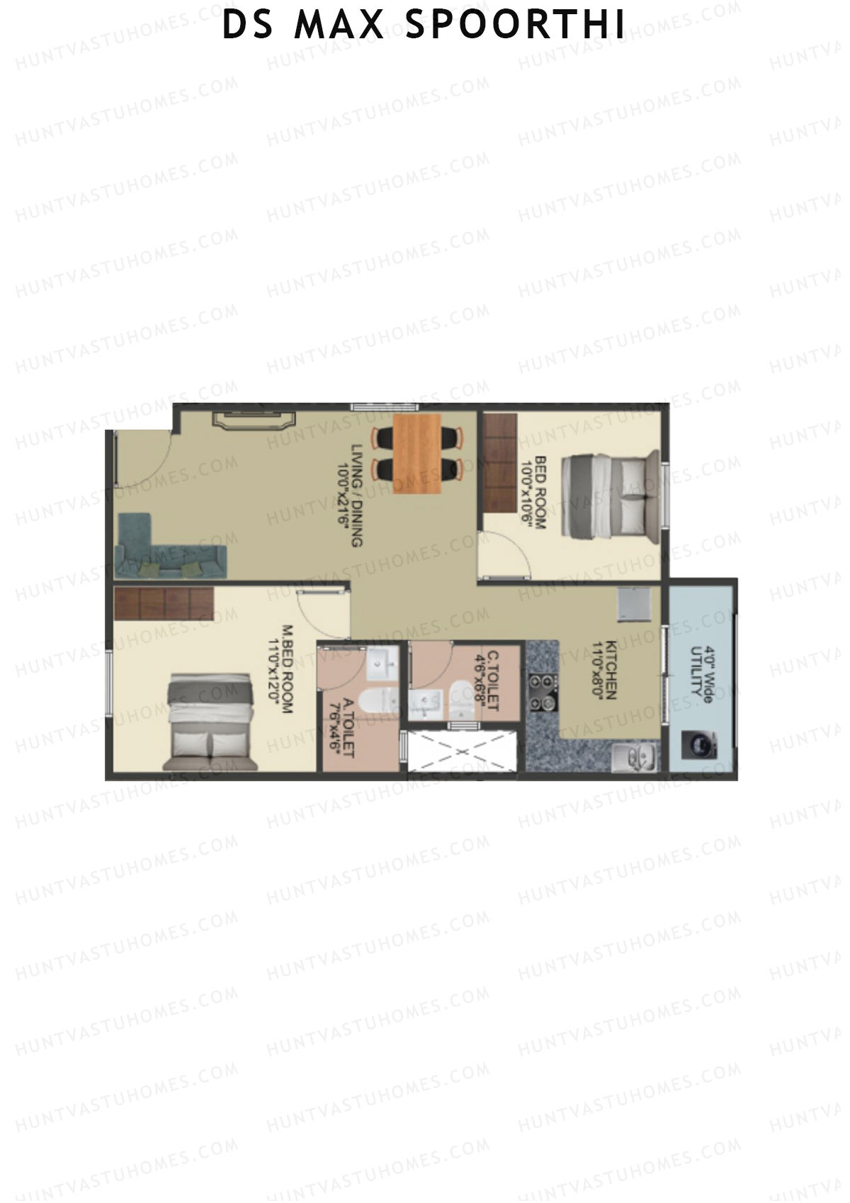 DS MAX Spoorthi Block 3 Unit 74 Floor Plan