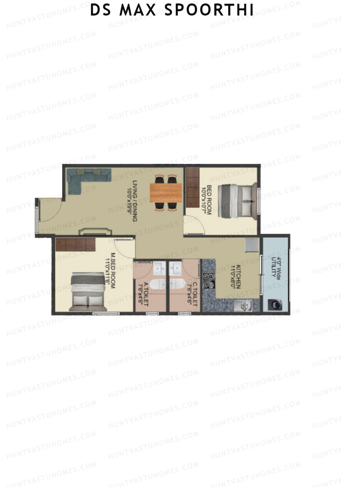 DS MAX Spoorthi Block 3 Unit 75 Floor Plan