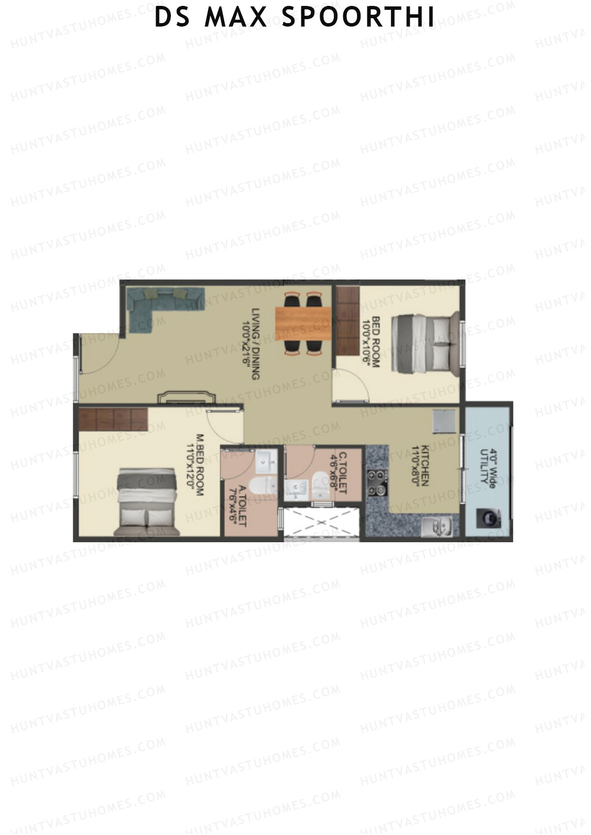 DS MAX Spoorthi Block 3 Unit 76 Floor Plan