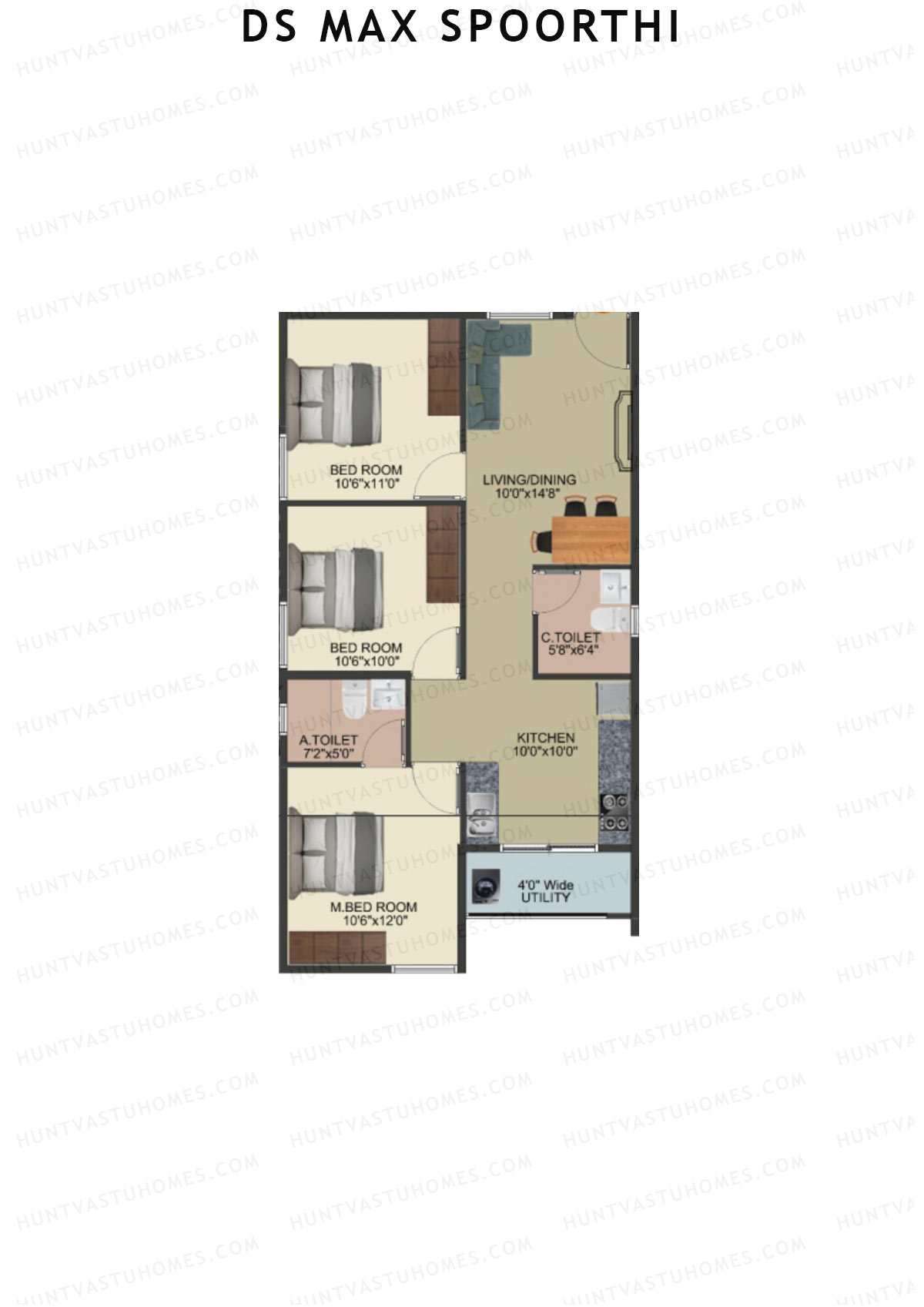 DS MAX Spoorthi Block 4 Unit 30 Floor Plan