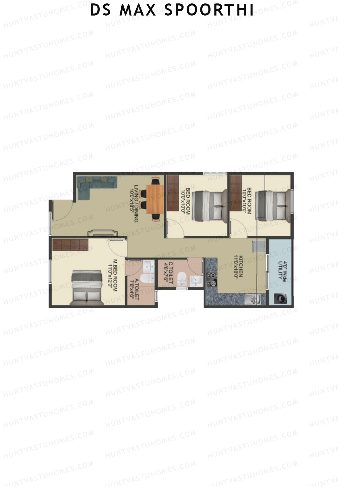 DS MAX Spoorthi Block 4 Unit 32 Floor Plan