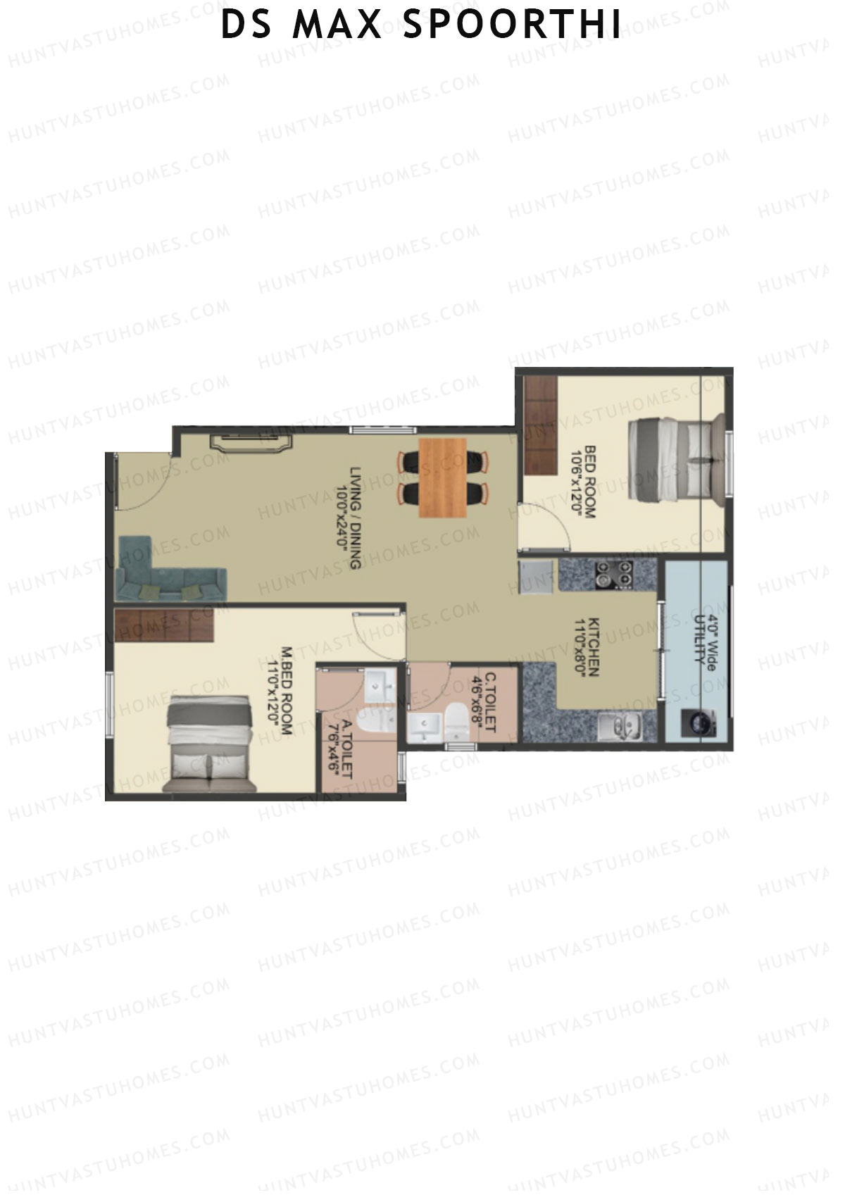 DS MAX Spoorthi Block 4 Unit 33 Floor Plan
