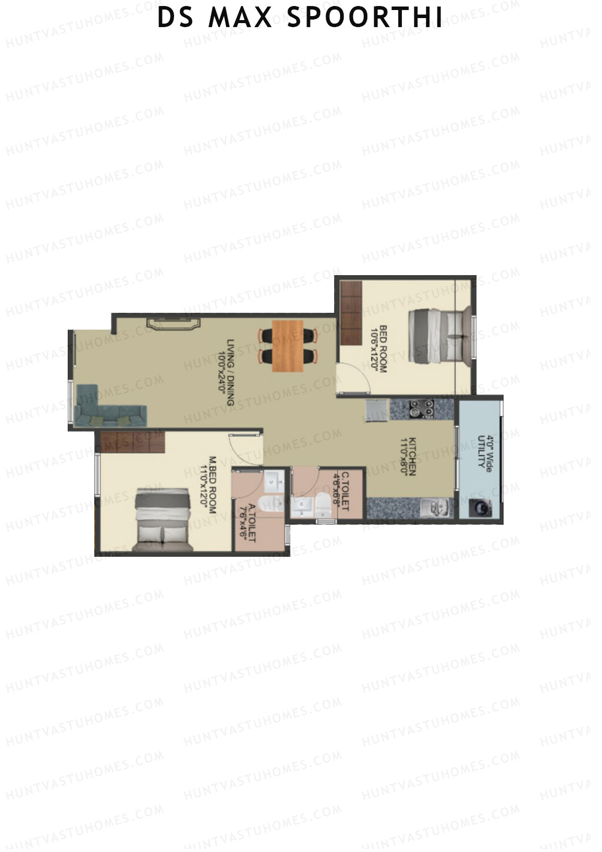 DS MAX Spoorthi Block 4 Unit 35 Floor Plan