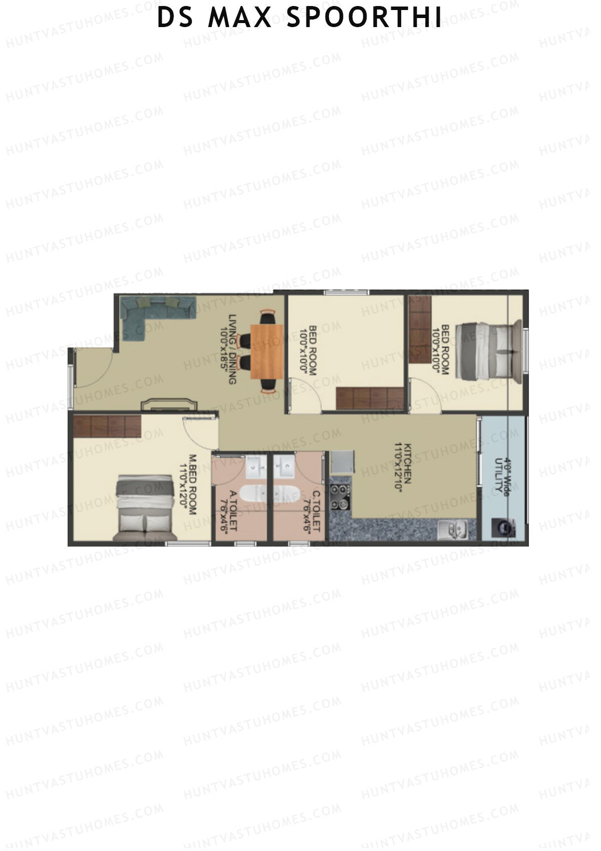 DS MAX Spoorthi Block 4 Unit 36 Floor Plan
