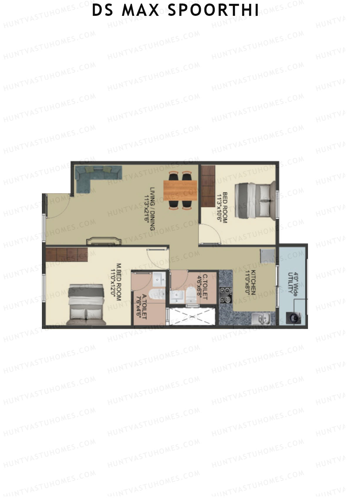 DS MAX Spoorthi Block 4 Unit 38 Floor Plan