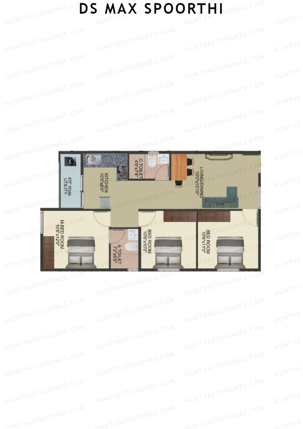 DS MAX Spoorthi Block 4 Unit 64 Floor Plan