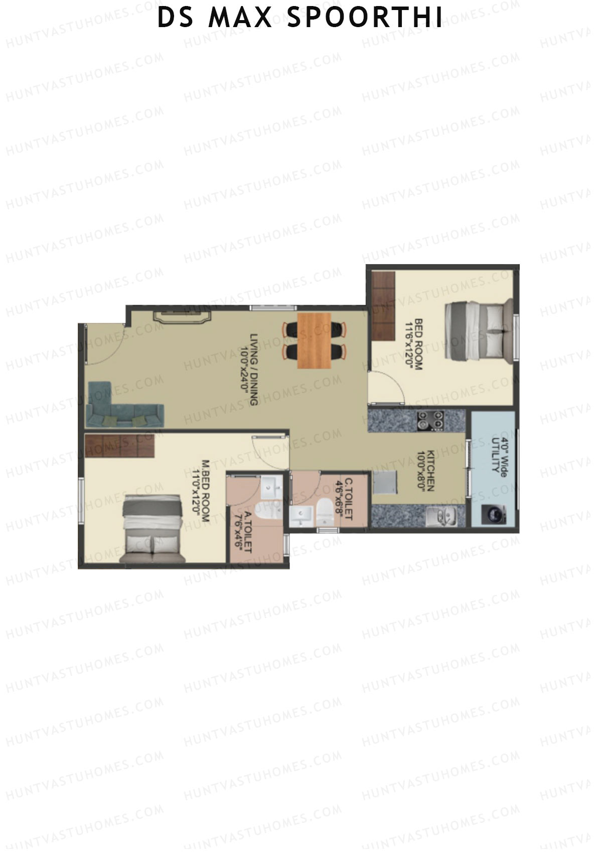 DS MAX Spoorthi Block 5 Unit 43 Floor Plan