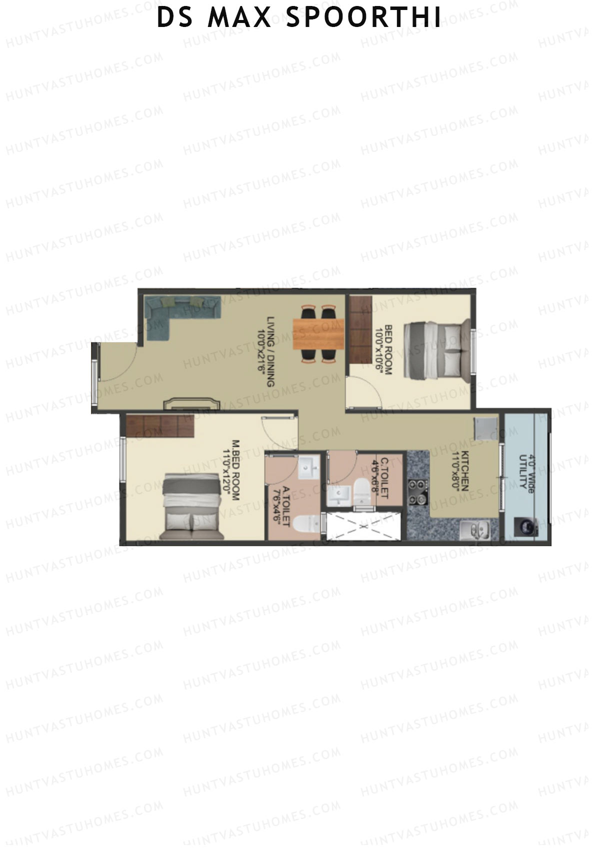 DS MAX Spoorthi Block 6 Unit 48 Floor Plan