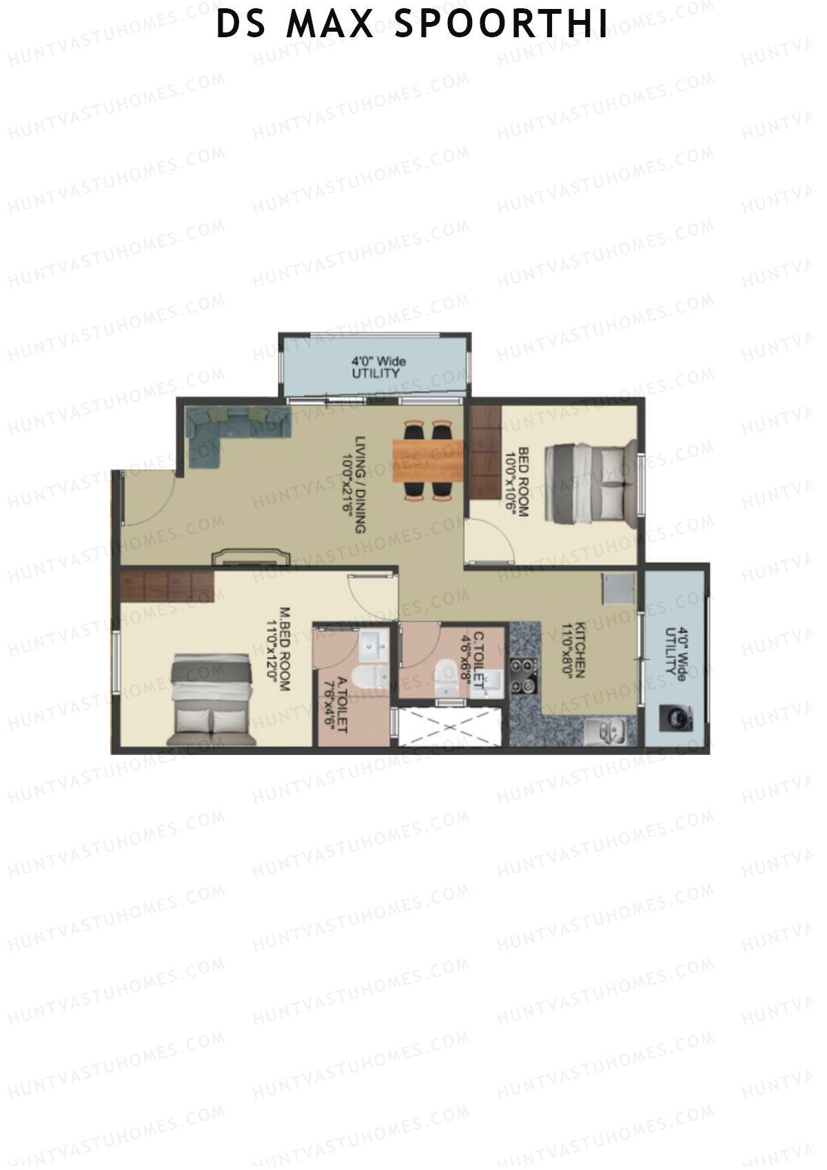 DS MAX Spoorthi Block 6 Unit 49 Floor Plan