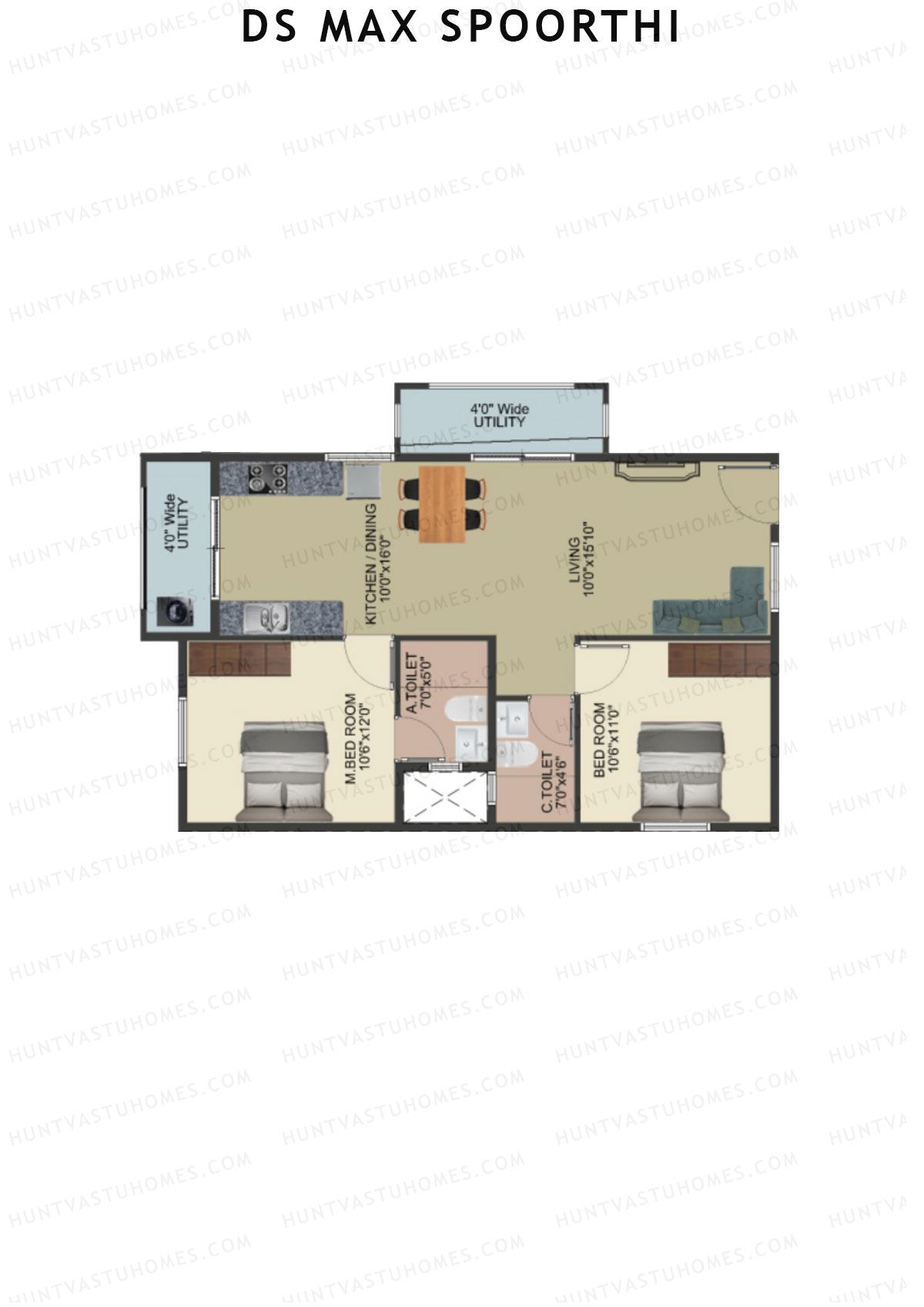 DS MAX Spoorthi Block 6 Unit 50 Floor Plan