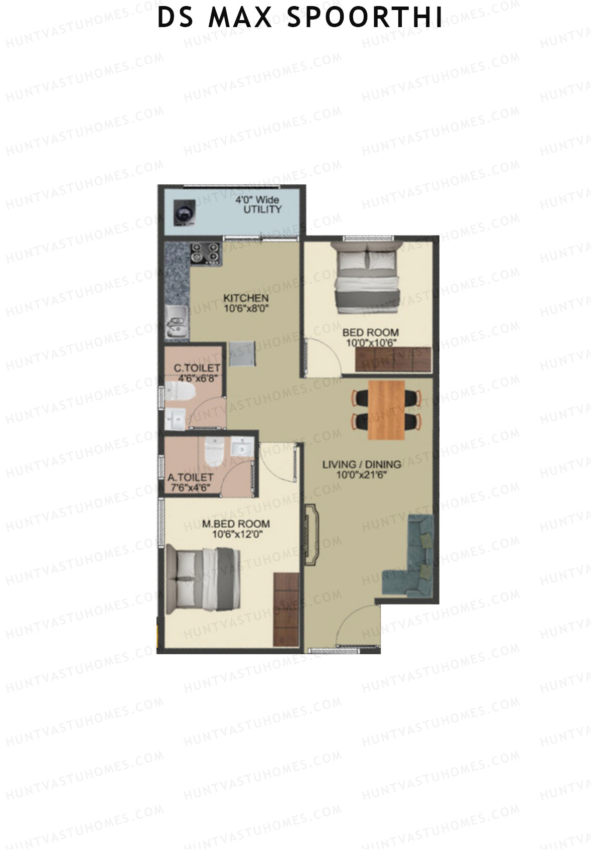DS MAX Spoorthi Block 7 Unit 90 Floor Plan