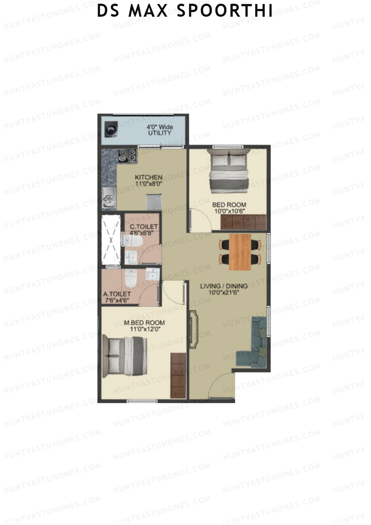 DS MAX Spoorthi Block 7 Unit 91 Floor Plan