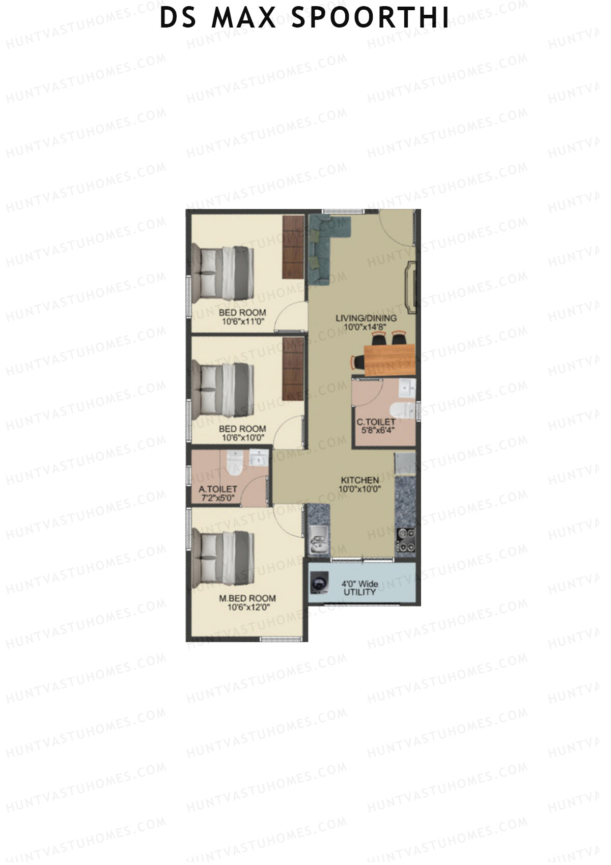 DS MAX Spoorthi Block 7 Unit 99 Floor Plan