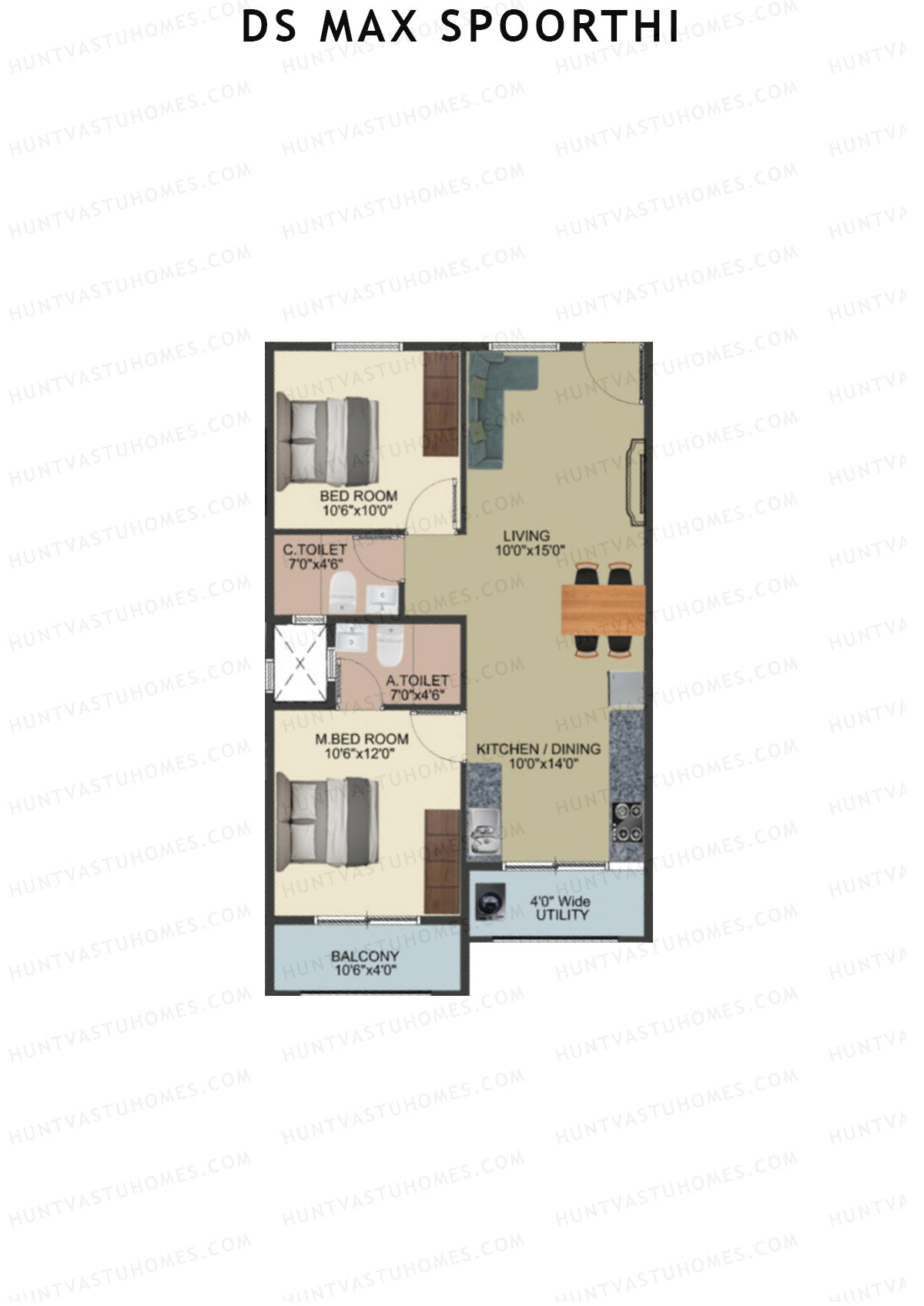 DS MAX Spoorthi Block 8 Unit 107 Floor Plan