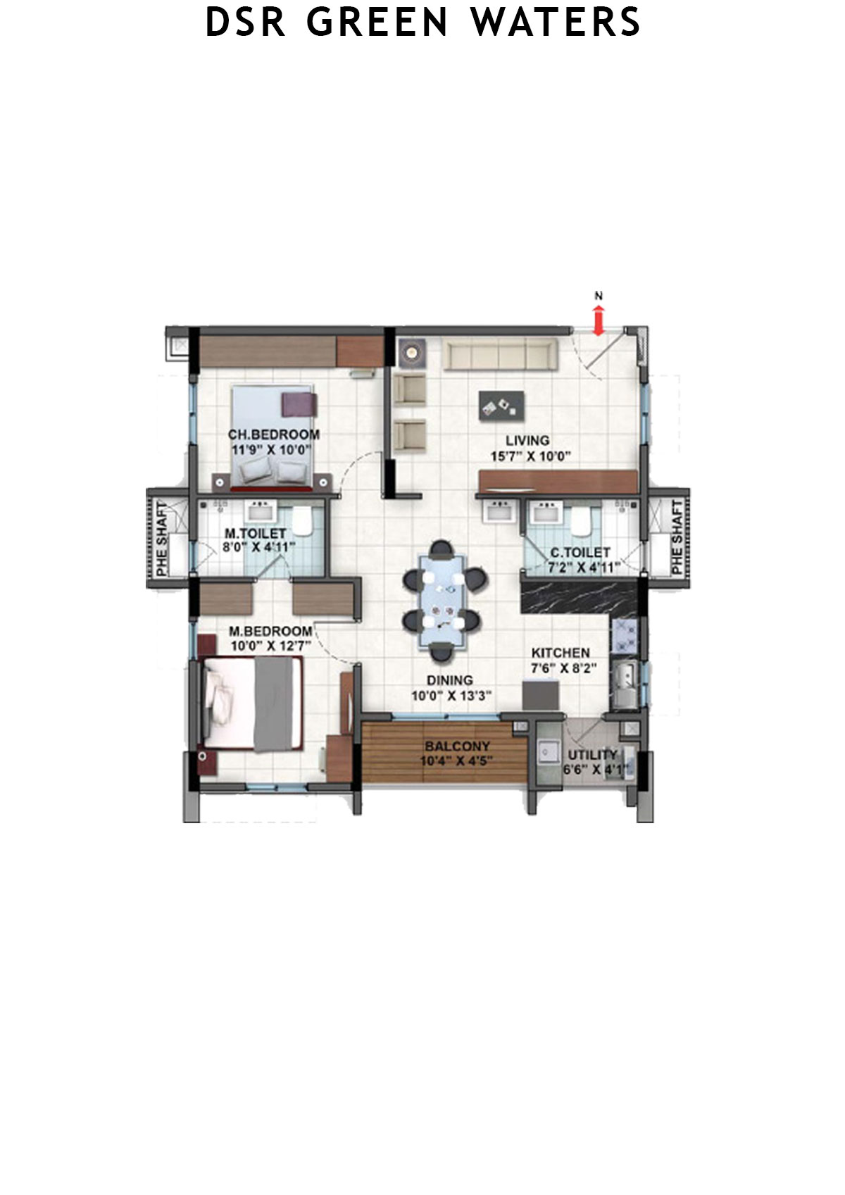 DSR Green Waters Tower 1 Unit 6 (Type  5) Floor Plan