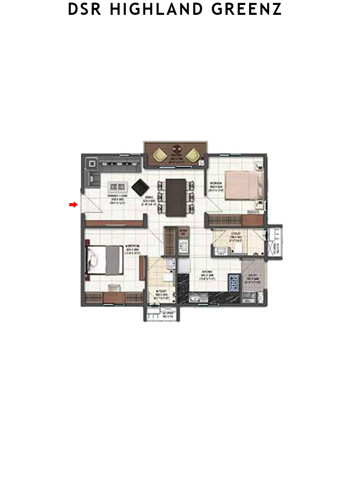 DSR Highland Greenz Tower B Wing 2 Unit 10 Floor Plan