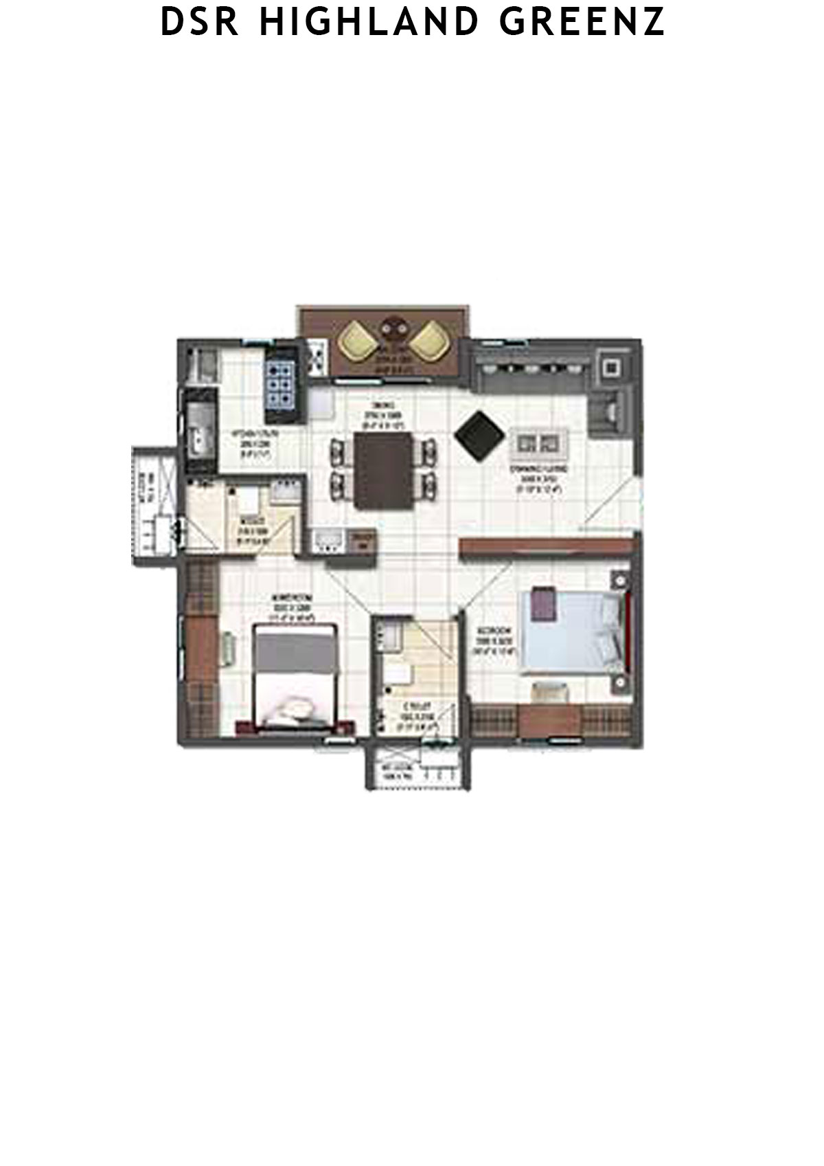 DSR Highland Greenz Tower B Wing 2 Unit 11 Floor Plan